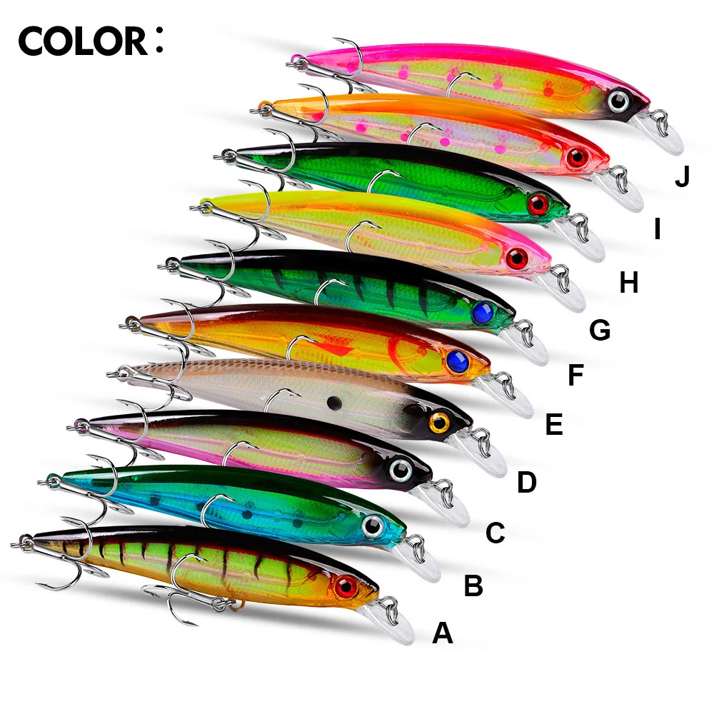 The picture shows 10 different colored bream baits labeled A to J, featuring vibrant designs such as green, orange, pink, blue, and black. Each bait is equipped with a high-frequency hook, suitable for various fishing environments.