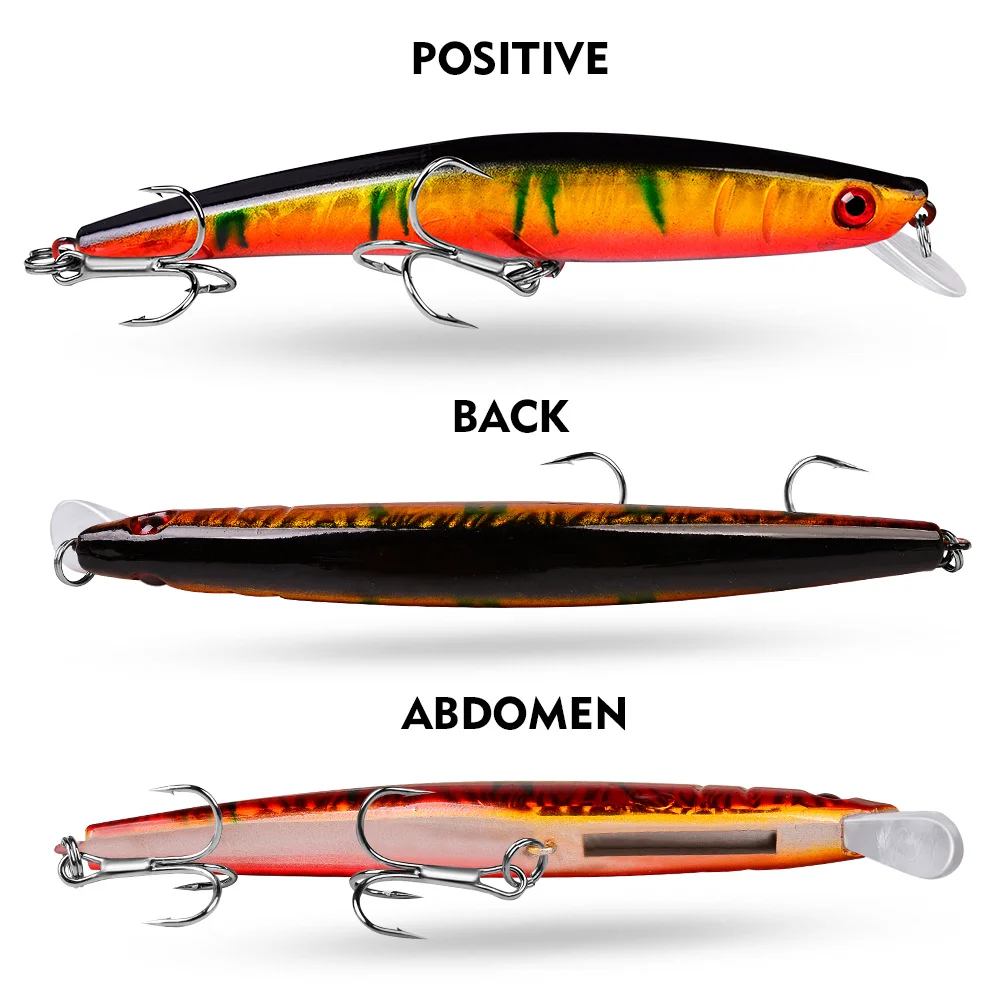  Front profile of the Floating Minnow Lure, illustrating its streamlined design for effective casting.