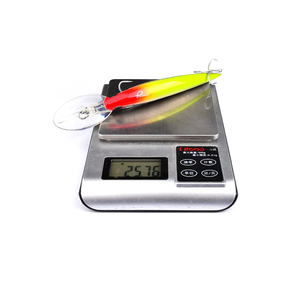 Lure on digital scale reading 25.76 grams