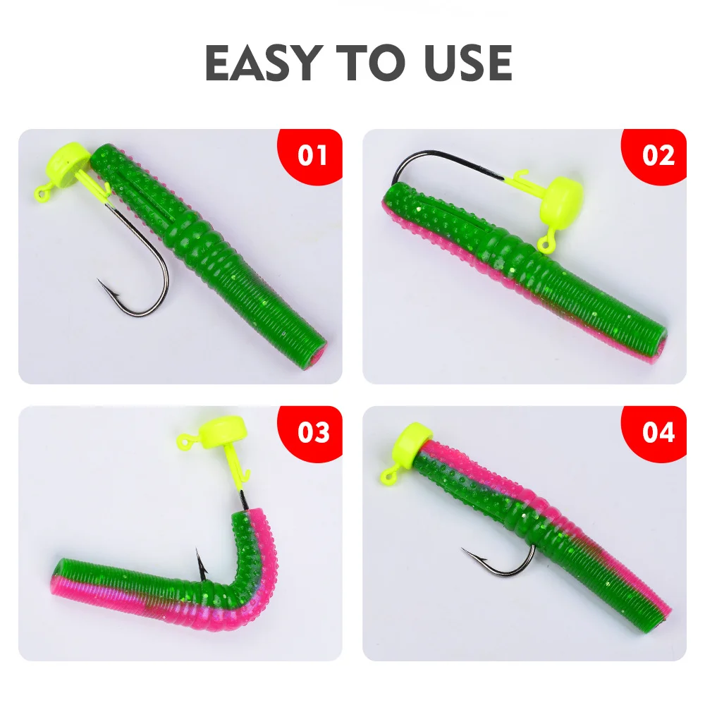 Fishing scenario demonstrating the worm lure in action