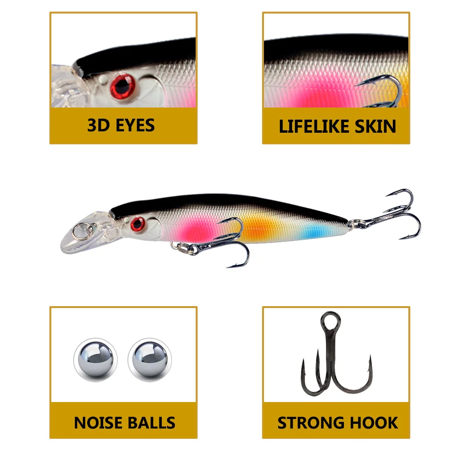 LureZ Bolt Fishing Lure in vibrant orange and yellow with realistic finish
