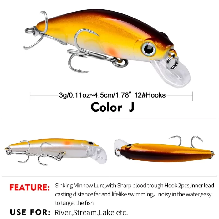 LureBolt Short Lip Crankbait - Mid Shallow Diving Laser Fishing Lures for Bass and Trout - Image 13