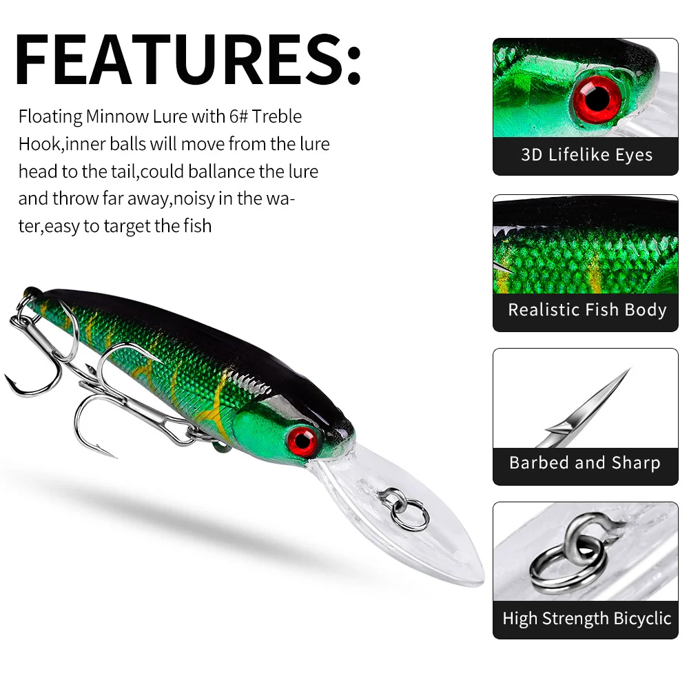 Detailed features list including 3D eyes, barbed hooks, and realistic body