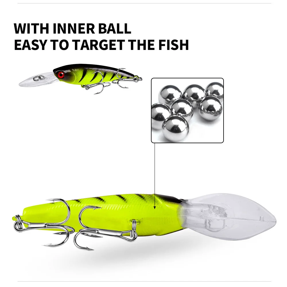Grid display showing 10 color variants (A to J) of the fishing lure