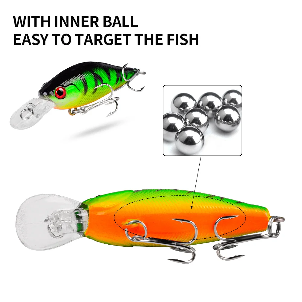  Front profile of the Floating Minnow Lure, illustrating its sleek design for effective casting.