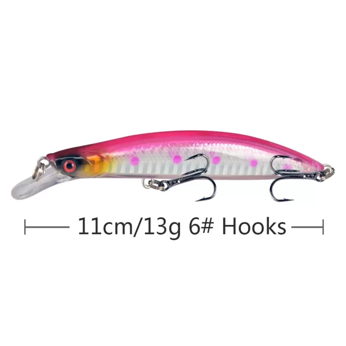 Deep Diving Minnow Fishing Lure with 3D Eyes, Sharp Hooks & Realistic Color Finish - Image 2