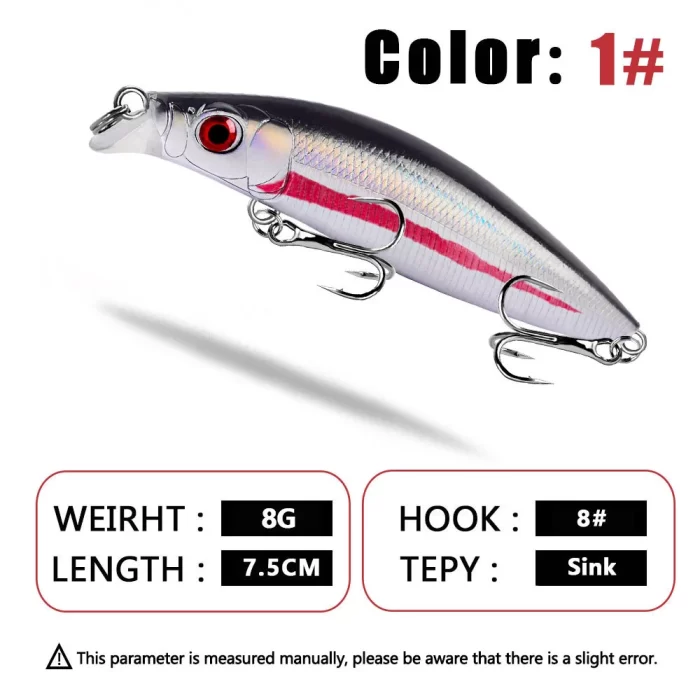 Suspending Minnow Lure - Multicolor 3D Eye Realistic Hard Bait for Fish Attraction - Image 2