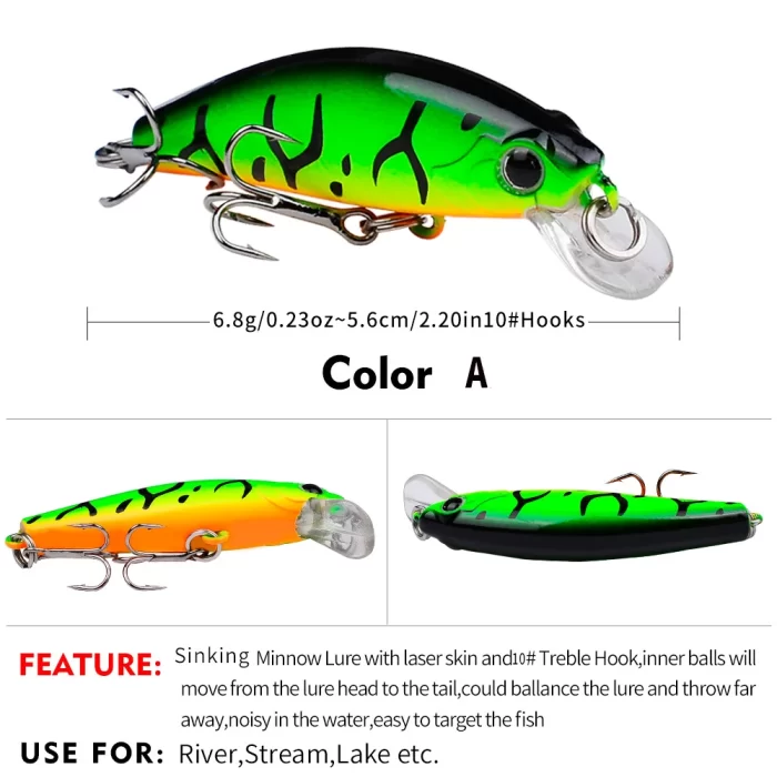 LureBolt Mini Crankbaits - Best Shallow Water Short Lip Fishing Lures for Bass - Image 2