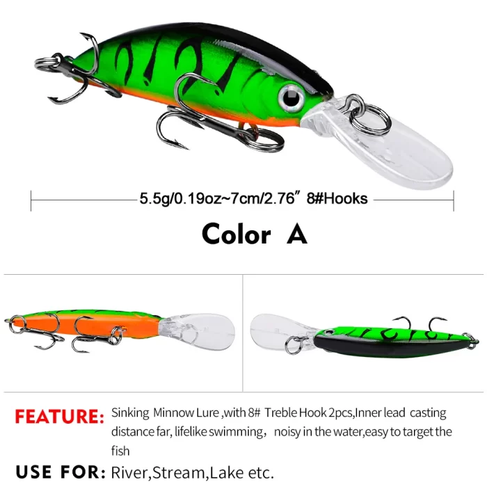 LureBolt Deep Diving Crankbaits - Long Lip Fishing Lures for Bass and Salmon - Image 2