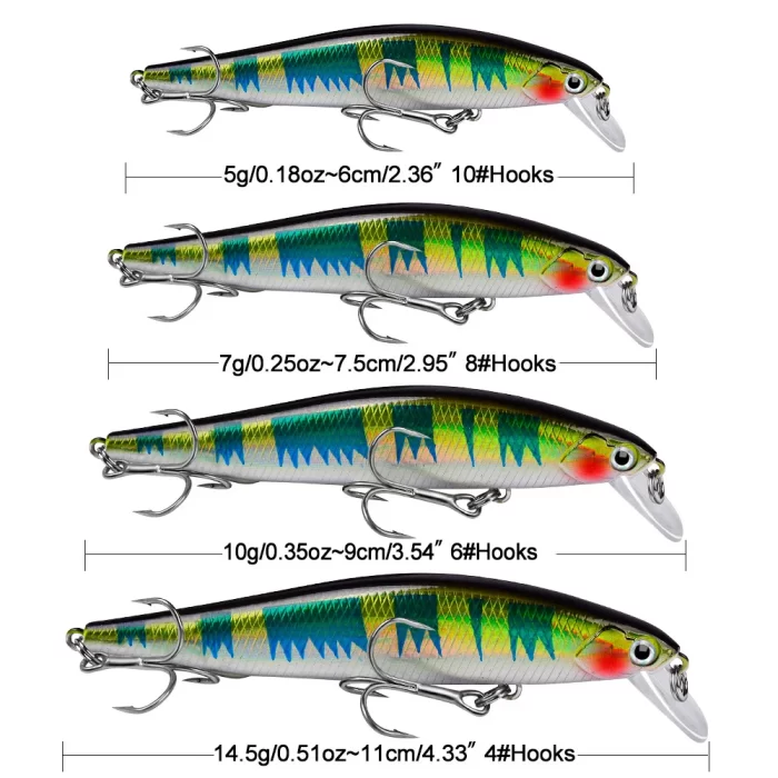 LureBolt Slender Minnow Crankbait - Mid Shallow Diving Laser Reflective Lures for Bass and Trout - Image 2