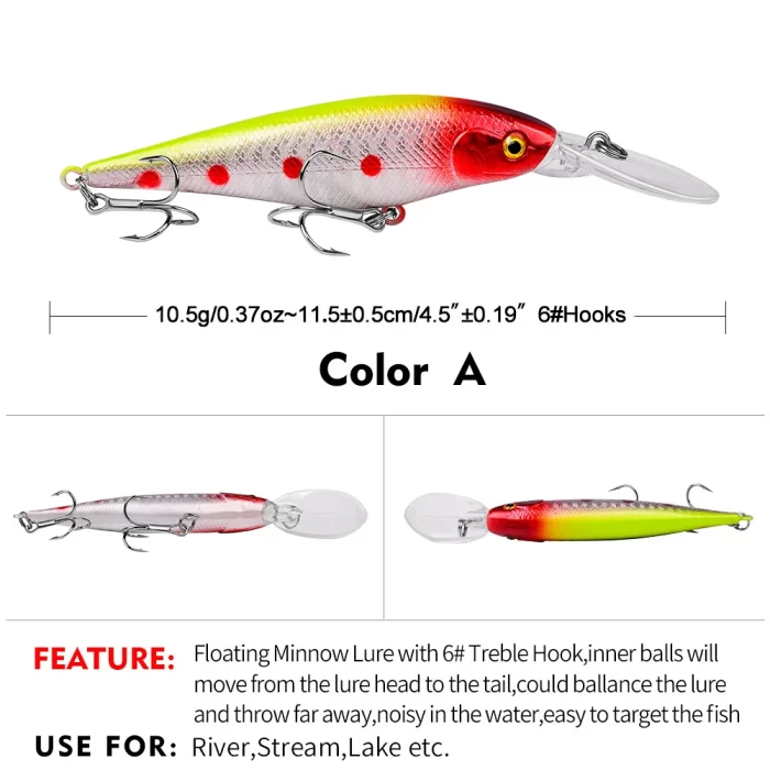LureBolt Lure Bait Deep Diving Minnow Hard Fishing Lures for Freshwater Fishing - Image 2