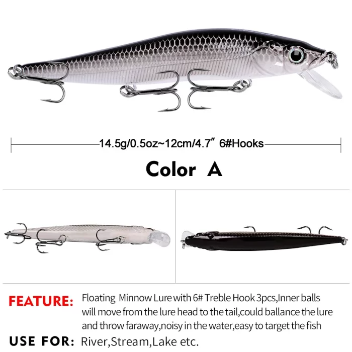 LureBolt Hard Bait Minnow Lure Lifelike Long Casting Diving Bait for Saltwater and Freshwater - Image 2
