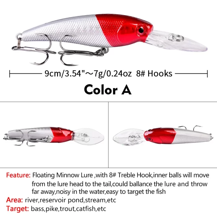 LureBolt Deep Diving Minnow Lure Hard Shell Lifelike Fishing Bait for Deep Water Lure Fishing - Image 2