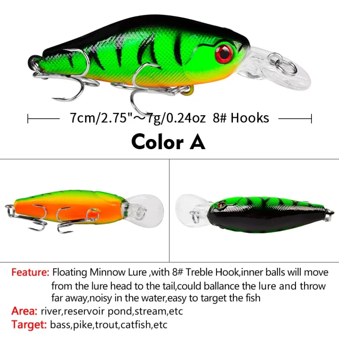 LureBolt Mini Shallow Water Fishing Lures | Small Crankbait Hard Bait for Bass - Image 5