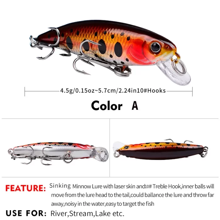 LureBolt Lifelike Small Fishing Lures | Hard Lure Bait for Bass Fishing - Image 5