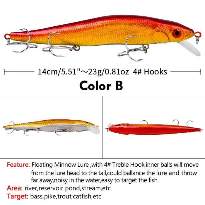 LureBolt High Floating Long Minnow Fishing Lure | Must-Have Freshwater Lure Bait - Image 2