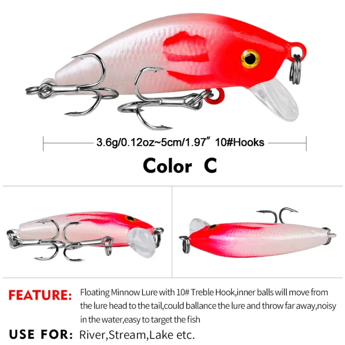 LureBolt Fat Minnow Fishing Lure | Shallow Water Crankbait for Aggressive Fish - Image 4