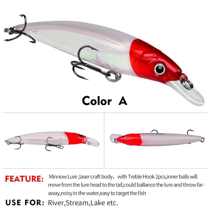Red Head Artificial Lure Set - Multiple Baits for Freshwater and Saltwater Fishing - Image 2