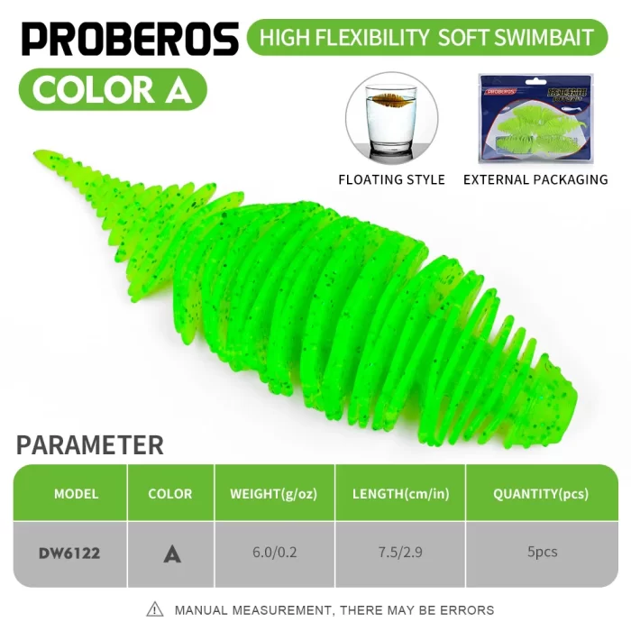 Multi-Color Soft Worm Fishing Lures for Freshwater Fishing | 5pcs - Image 2