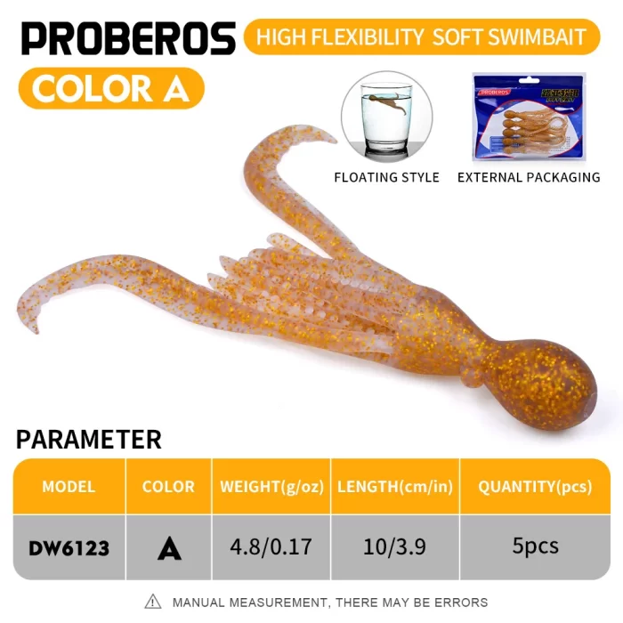 Multi-Color Soft Squid Fishing Lures for Freshwater Fishing | 5pcs - Image 2
