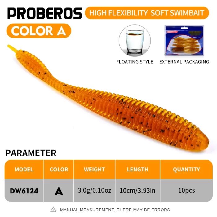 Multi-Color Soft Worm Fishing Lures for Freshwater Fishing | 10pcs - Image 2