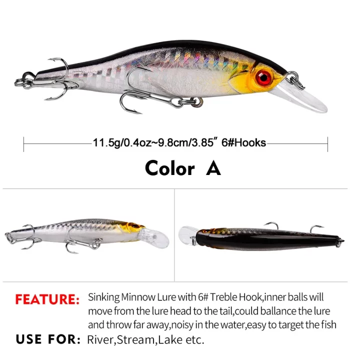 Effective Fishing Lures - LureBolt Realistic Floating Hard Bait for Anglers - 6 Colors Available - Image 2