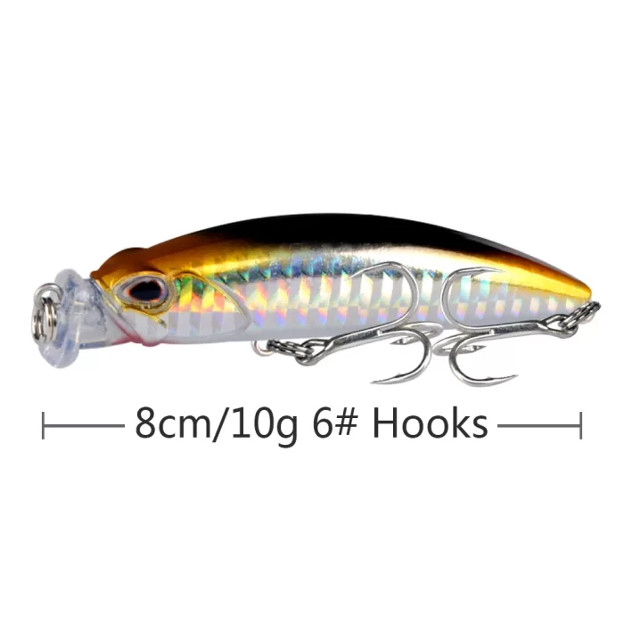 Short Fat Reflective Fishing Lure | Dual Treble Hooks & High-Visibility Colors - Image 2