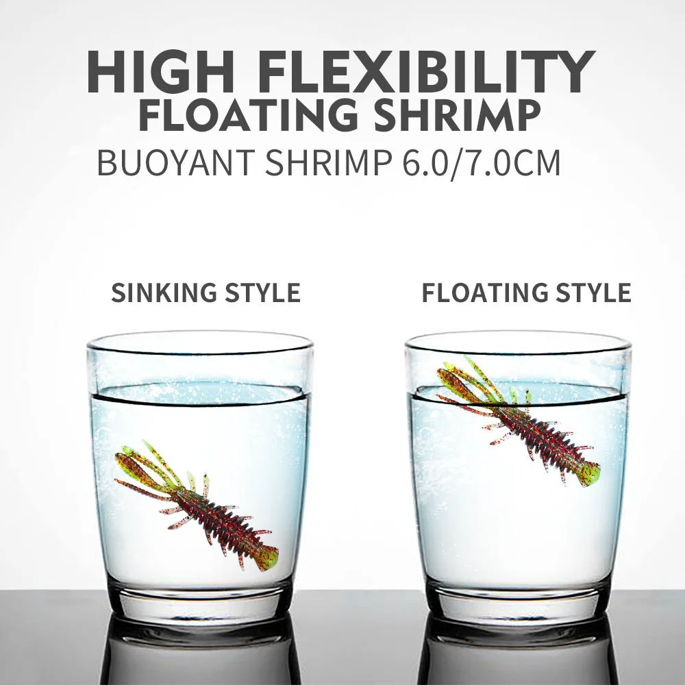 Fishing scenario using the floating shrimp lure