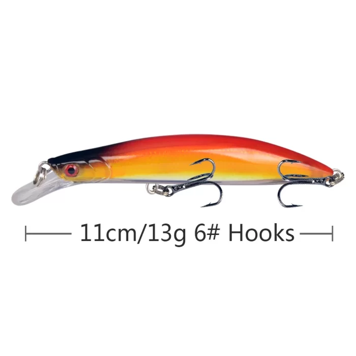 Deep Diving Minnow Fishing Lure with 3D Eyes, Sharp Hooks & Realistic Color Finish - Image 3