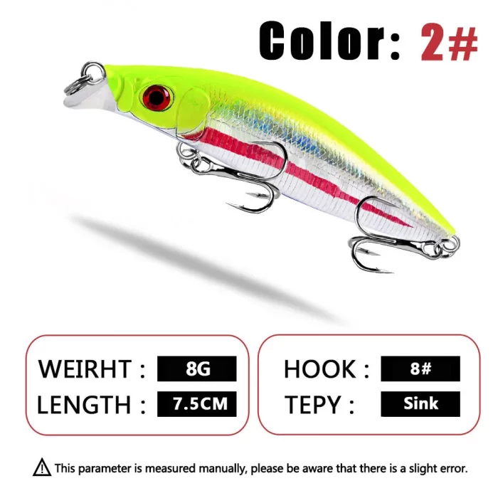 Suspending Minnow Lure - Multicolor 3D Eye Realistic Hard Bait for Fish Attraction - Image 3