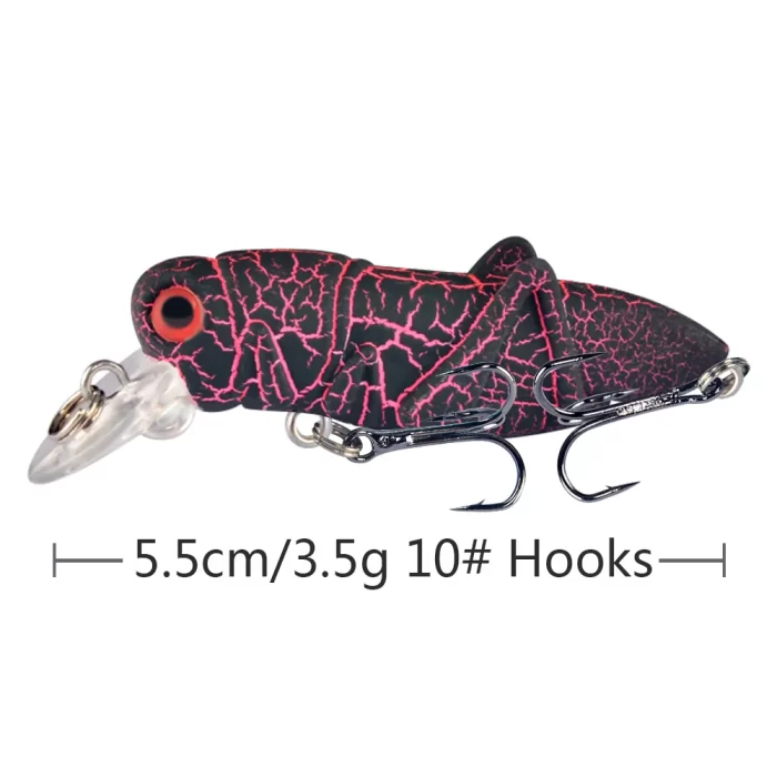 Cracked Transparent Grasshopper Lure- Lifelike Design for Effective Fish Attraction - Image 3