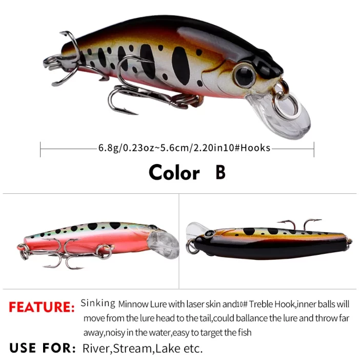 LureBolt Mini Crankbaits - Best Shallow Water Short Lip Fishing Lures for Bass - Image 3