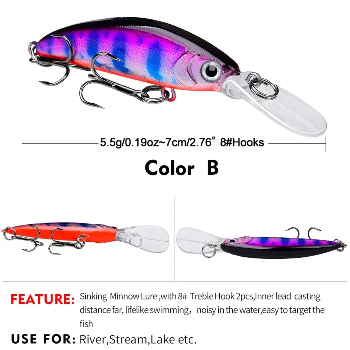LureBolt Deep Diving Crankbaits - Long Lip Fishing Lures for Bass and Salmon - Image 3
