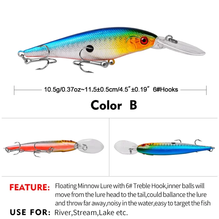 LureBolt Lure Bait Deep Diving Minnow Hard Fishing Lures for Freshwater Fishing - Image 3