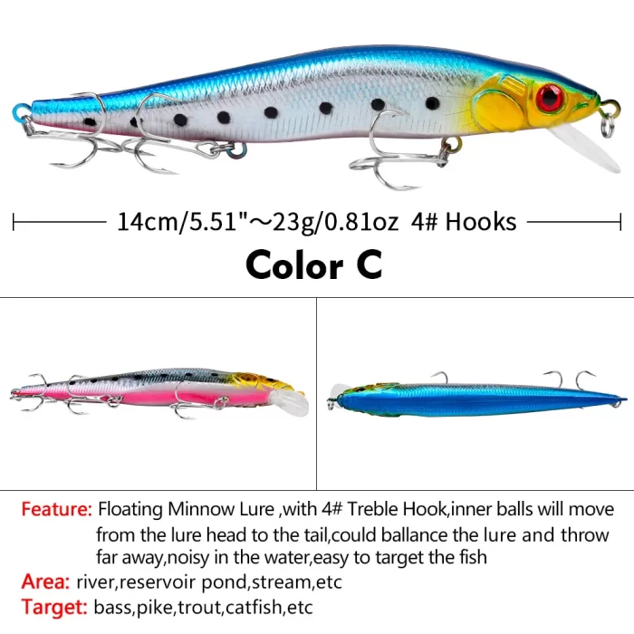 LureBolt High Floating Long Minnow Fishing Lure | Must-Have Freshwater Lure Bait - Image 3