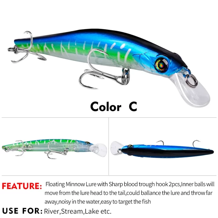 LureBolt Colorful Minnow Fishing Lures - Hard Plastic Jerkbaits for Freshwater and Saltwater Fishing - Image 3