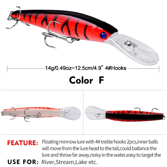 LureBolt Deep Diving Crankbait Minnow Lures - Hard Plastic Fishing Lures for Bass and Pike - Image 3