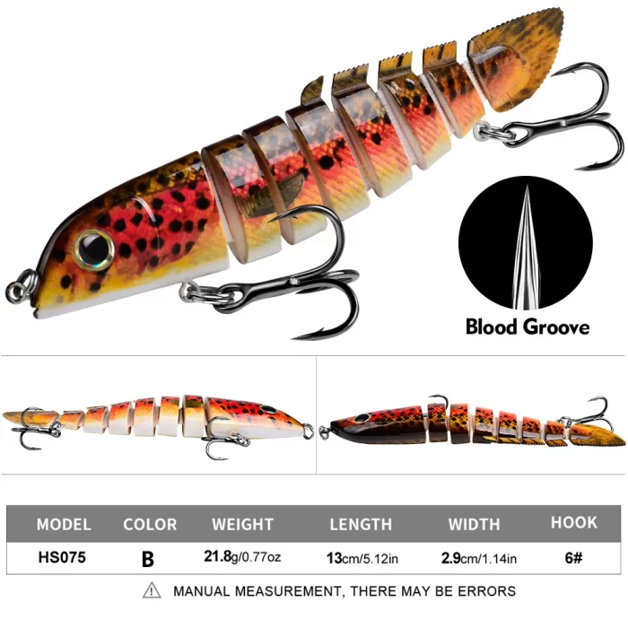 LureBolt multi-jointed realistic fishing lure set for various fishing environments - Image 3