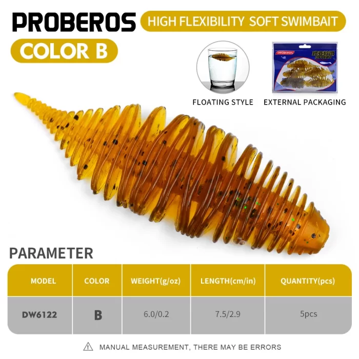 Multi-Color Soft Worm Fishing Lures for Freshwater Fishing | 5pcs - Image 3