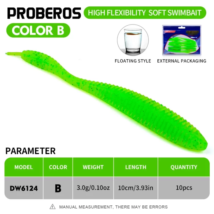 Multi-Color Soft Worm Fishing Lures for Freshwater Fishing | 10pcs - Image 3