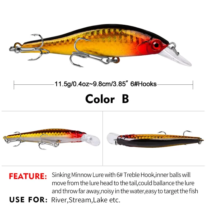 Effective Fishing Lures - LureBolt Realistic Floating Hard Bait for Anglers - 6 Colors Available - Image 3