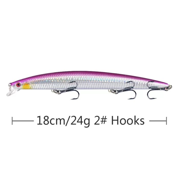 Long Slender Hard Fishing Lure in Multiple Colors | Triple Hook Design for Accurate Casting - Image 3