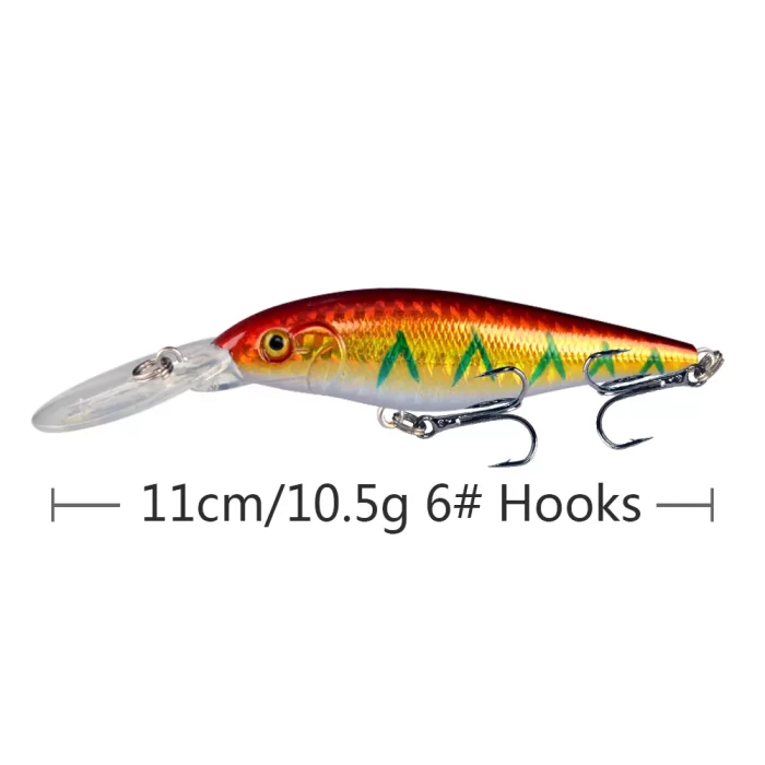 Long Lip Deep Diving Fishing Lure | Blue Back Multi-color Design - Image 3