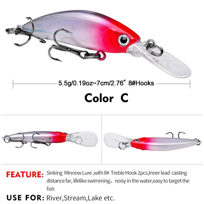 LureBolt Deep Diving Crankbaits - Long Lip Fishing Lures for Bass and Salmon - Image 4