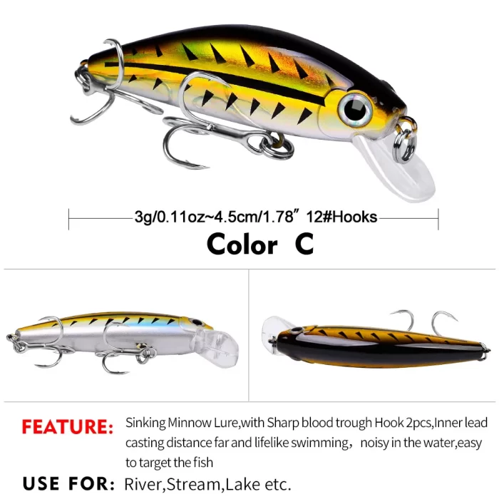 LureBolt Short Lip Crankbait - Mid Shallow Diving Laser Fishing Lures for Bass and Trout - Image 4