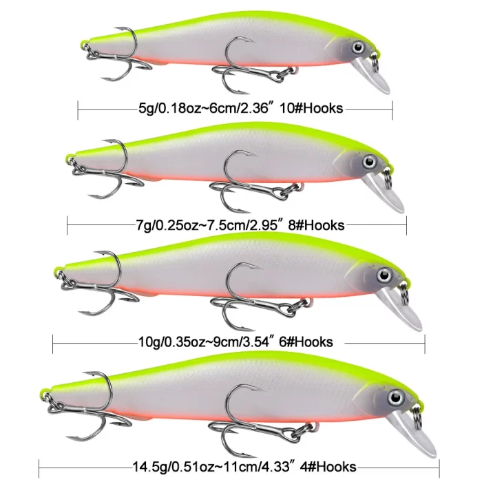 LureBolt Slender Minnow Crankbait - Mid Shallow Diving Laser Reflective Lures for Bass and Trout - Image 4