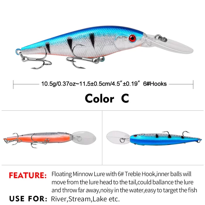 LureBolt Lure Bait Deep Diving Minnow Hard Fishing Lures for Freshwater Fishing - Image 4