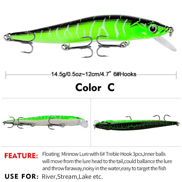LureBolt Hard Bait Minnow Lure Lifelike Long Casting Diving Bait for Saltwater and Freshwater - Image 4