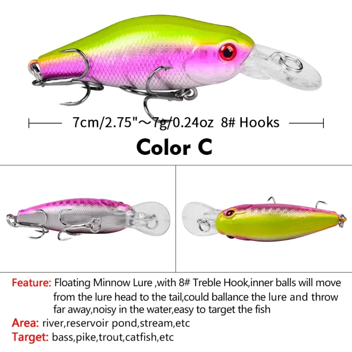 LureBolt Mini Shallow Water Fishing Lures | Small Crankbait Hard Bait for Bass - Image 7