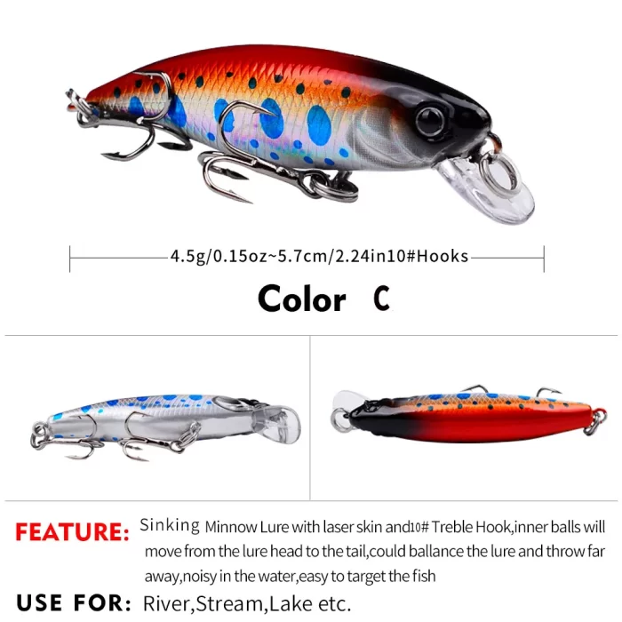 LureBolt Lifelike Small Fishing Lures | Hard Lure Bait for Bass Fishing - Image 7